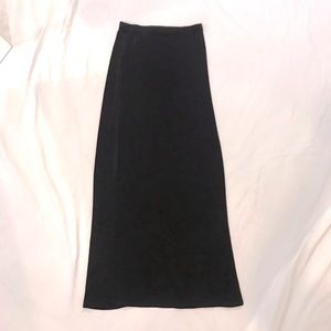 High Waisted Long Black Skirt
